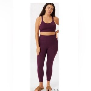 Girlfriend Collective Compressive High Rise Legging Paloma Racerback Bra Set XS